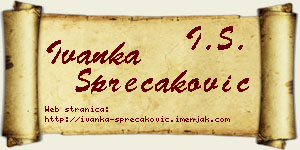 Ivanka Sprečaković vizit kartica
